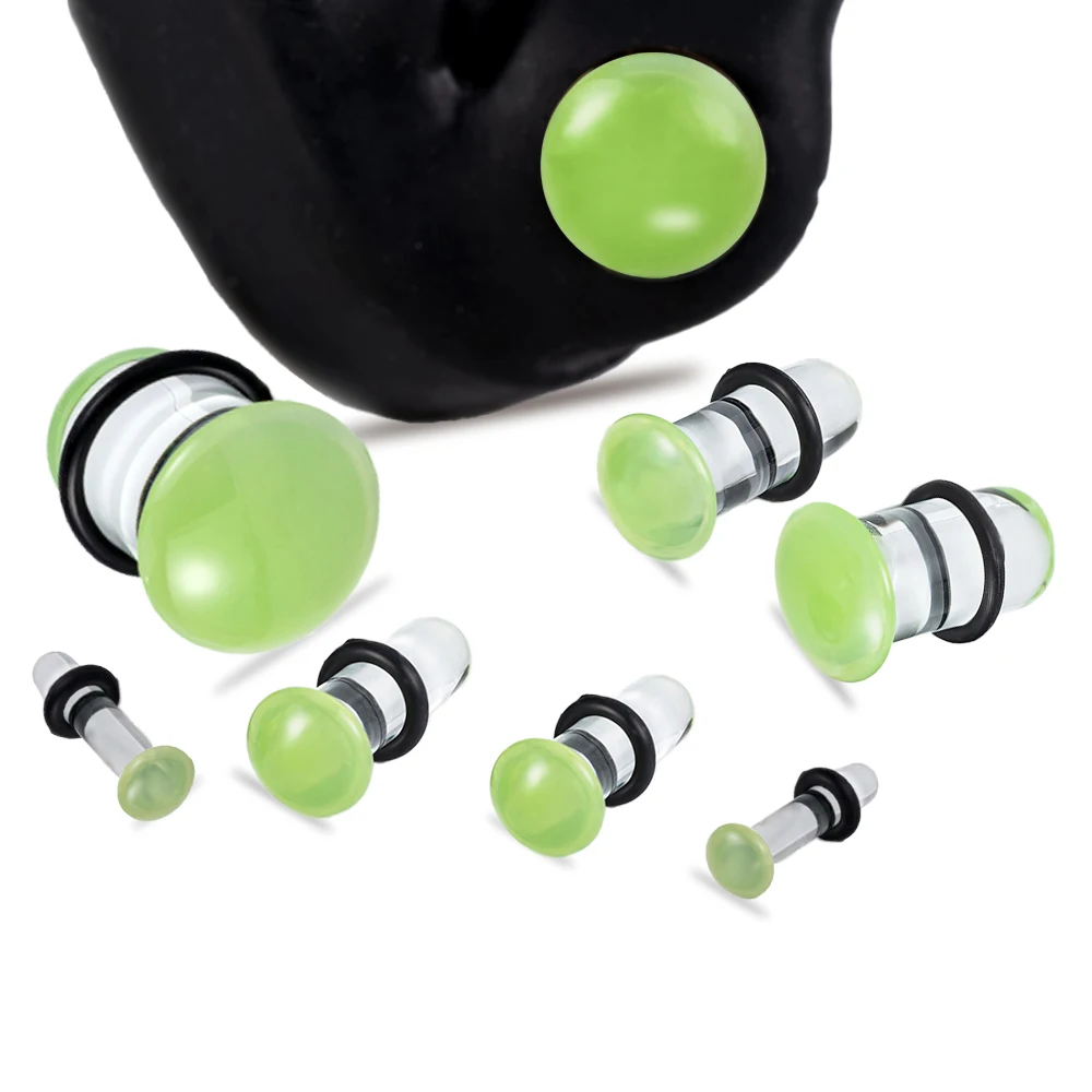 10/16/18pc Glass Ear Gauges Stretching Kit Short Taper Expander Comfy Dead Stretching Plugs with Rubber Rings Crazy Body Jewelry