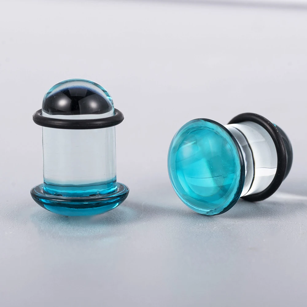 10/16/18pc Glass Ear Gauges Stretching Kit Short Taper Expander Comfy Dead Stretching Plugs with Rubber Rings Crazy Body Jewelry