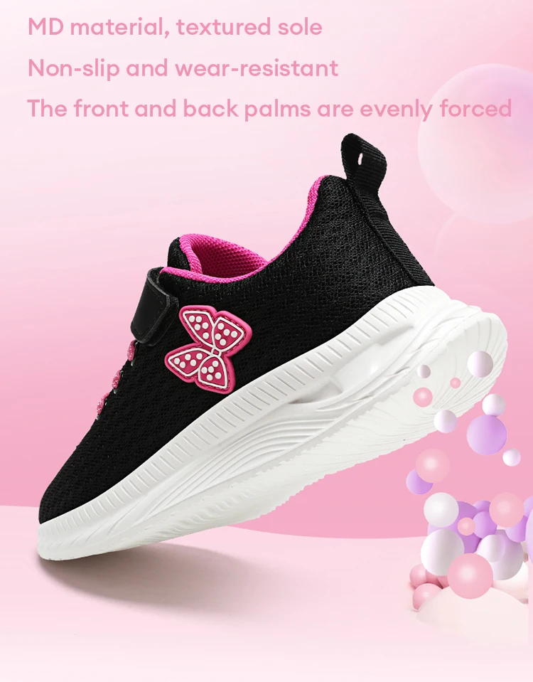 Summer Kids Casual Black Girls Mesh Breathable Shoes Fashion For 7-15y Lightweight Sport Student's Children Sports Walking Shoe