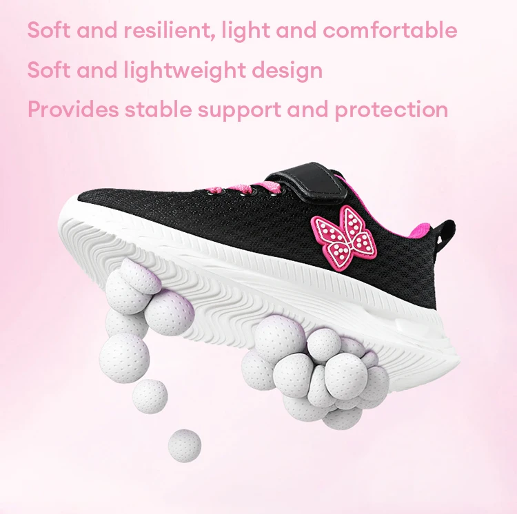 Summer Kids Casual Black Girls Mesh Breathable Shoes Fashion For 7-15y Lightweight Sport Student's Children Sports Walking Shoe
