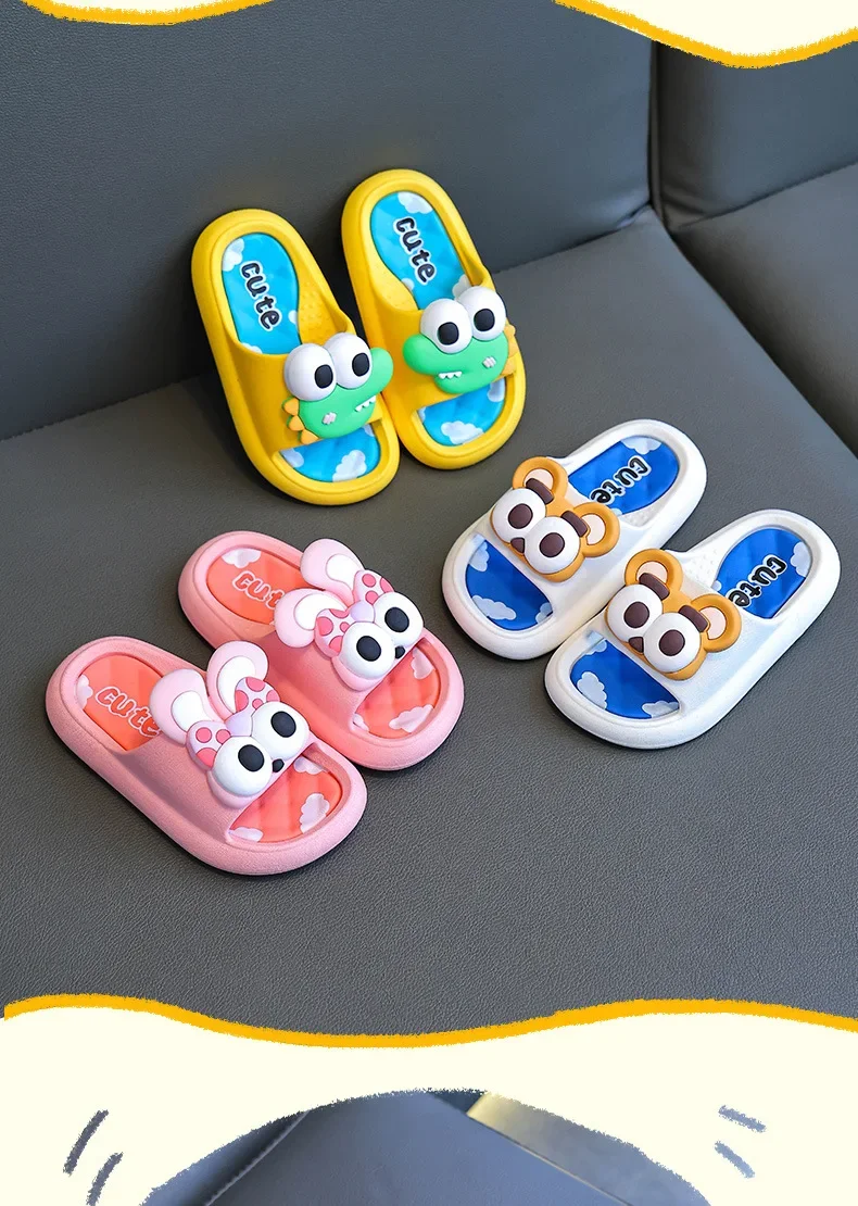 Children Slippers Cute Cartoon Summer 2025 Outdoor Comfortable Anti Slip Platform Kids Soft Indoor Bathroom Shoes Beach Sandals