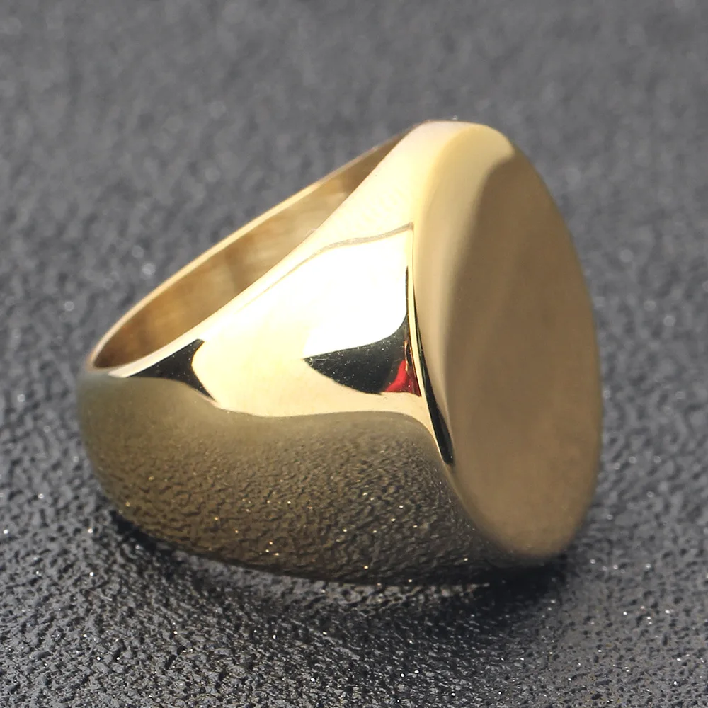 Customized Signet Ring Engrave Name Logo Photo Jewelry Stainless Steel Round Men Women For Family Wedding Personalized Gifts