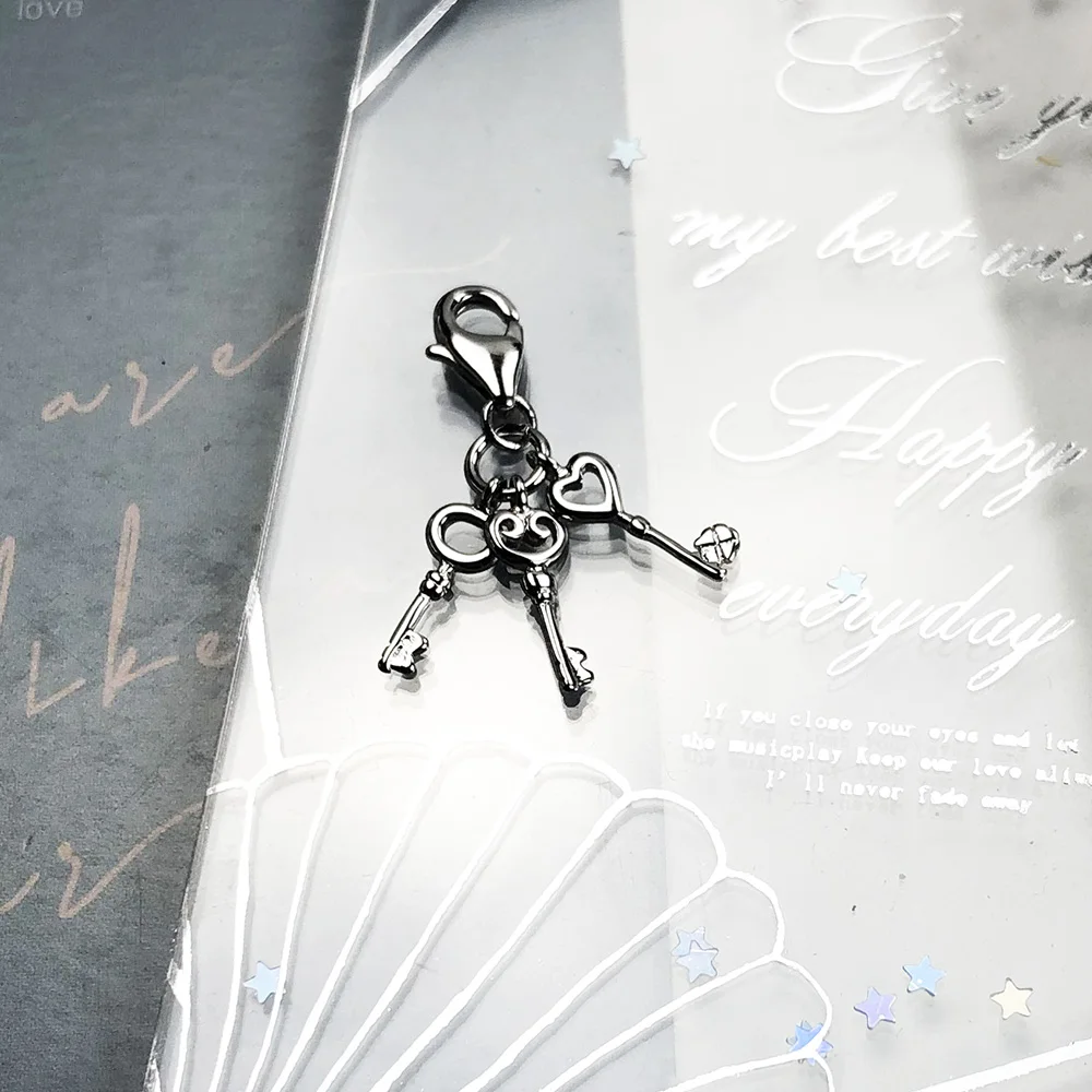 Love Keys Pendant Dangle Charm For Women New 925 Sterling Silver Romantic Fine Jewelry Gift