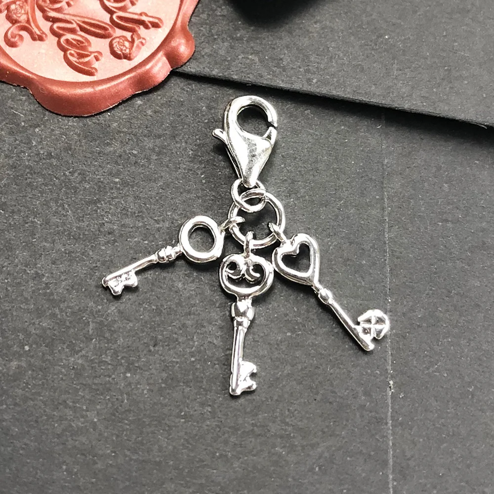 Love Keys Pendant Dangle Charm For Women New 925 Sterling Silver Romantic Fine Jewelry Gift