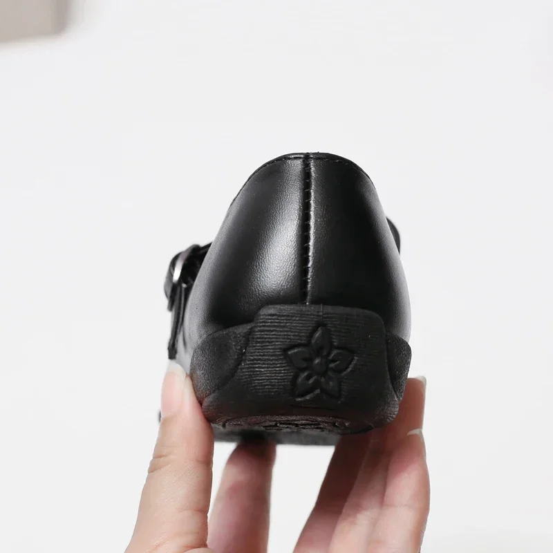 2024 Children Leather Shoes for Girls Spring New Fashion Korean Style Soft Bottom Anti-slippery Versatile Chic Princess Shoes
