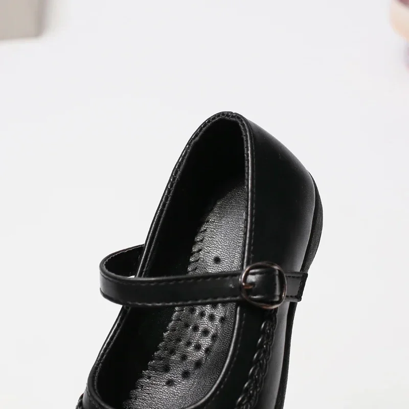 2024 Children Leather Shoes for Girls Spring New Fashion Korean Style Soft Bottom Anti-slippery Versatile Chic Princess Shoes