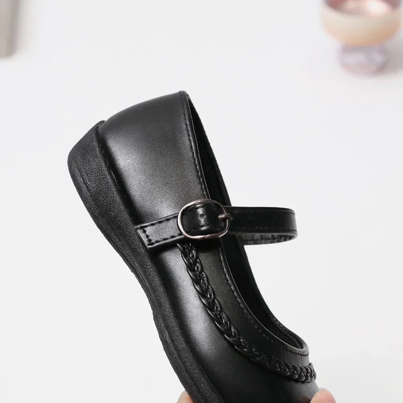 2024 Children Leather Shoes for Girls Spring New Fashion Korean Style Soft Bottom Anti-slippery Versatile Chic Princess Shoes
