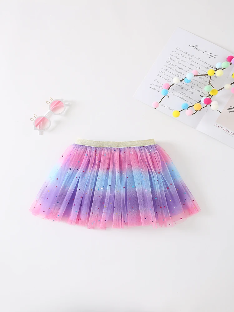 Princess Infant Baby Girls Multi-layer Skirt Short Yarn Tutu Fluffy Skirt Elastic Waist Rainbow Assorted Color A-line Skirts