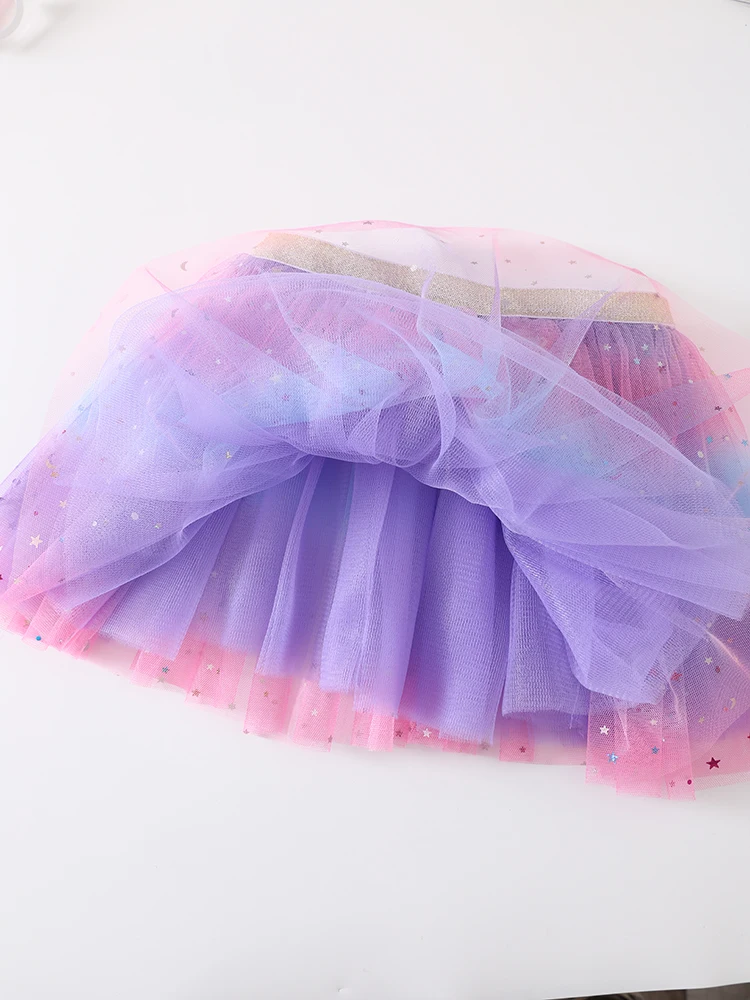 Princess Infant Baby Girls Multi-layer Skirt Short Yarn Tutu Fluffy Skirt Elastic Waist Rainbow Assorted Color A-line Skirts