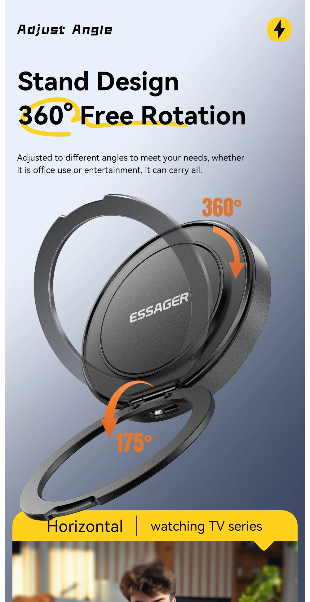 Essager Magnetic Wireless Charger With Holder 15W Fast Charging For IPhone17 16 15 14Pro Max Airpods Mini Wireless Phone Charger