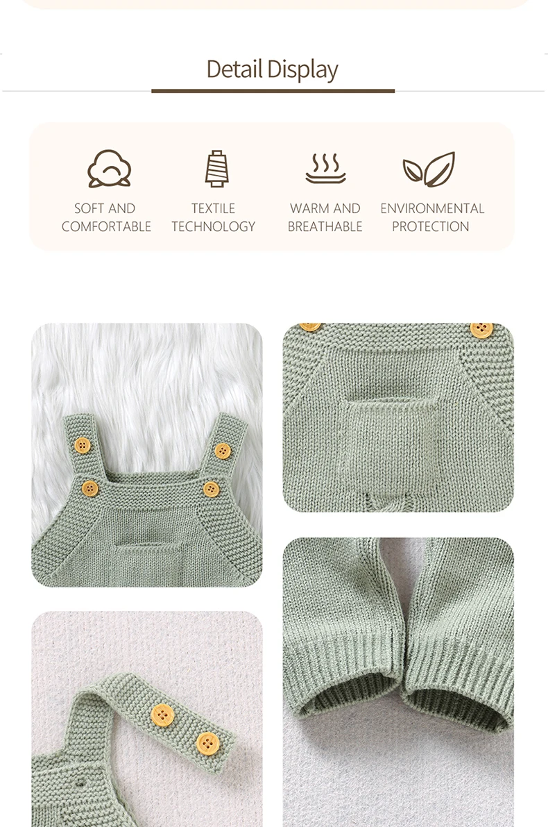 Baby Rompers for Boys Girls Solid Sleeveless Knitted Jumpsuits Playsuits 0-18m One Piece Newborn Netural Outfits Toddler Clothes