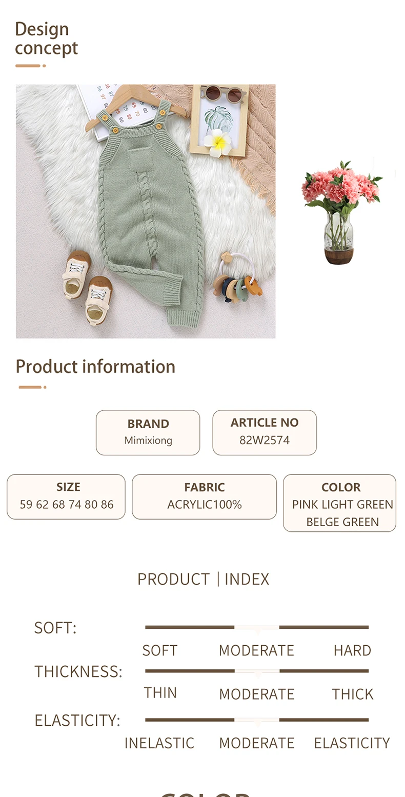 Baby Rompers for Boys Girls Solid Sleeveless Knitted Jumpsuits Playsuits 0-18m One Piece Newborn Netural Outfits Toddler Clothes