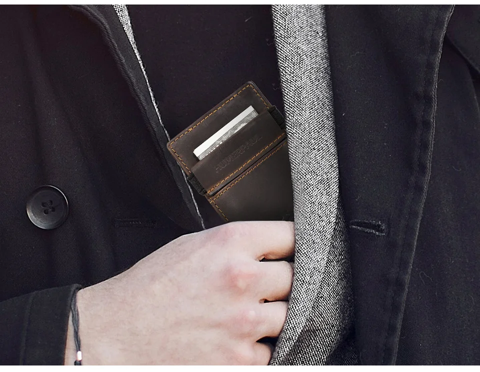 Anti-theft Rfid Credit Card Holder Wallet for Men Genuine Leather Slim Bank ID Cardholder Case Portable Minimalist Porte Carte