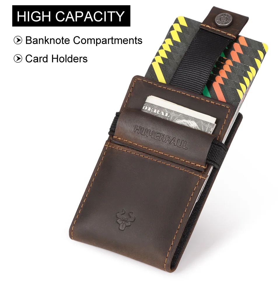 Anti-theft Rfid Credit Card Holder Wallet for Men Genuine Leather Slim Bank ID Cardholder Case Portable Minimalist Porte Carte