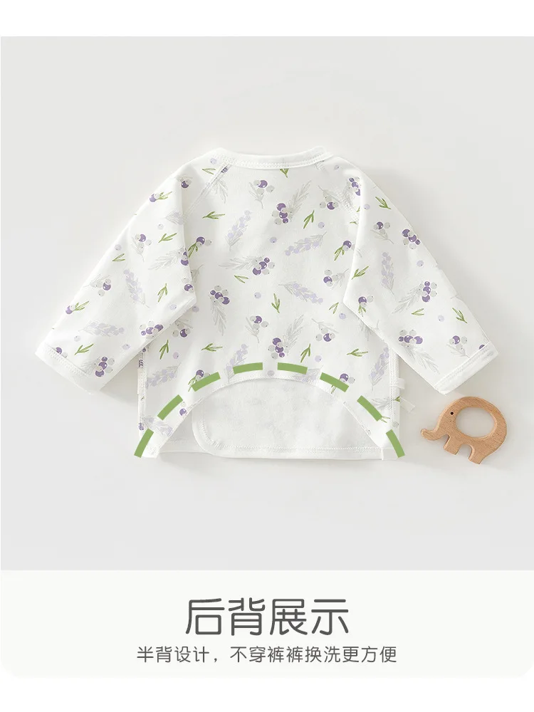 Newborn Baby Top 0-3M Delivery Room Baby Close Fitting Jacket, Soft Pure Cotton Clothing for Male and Female Babies