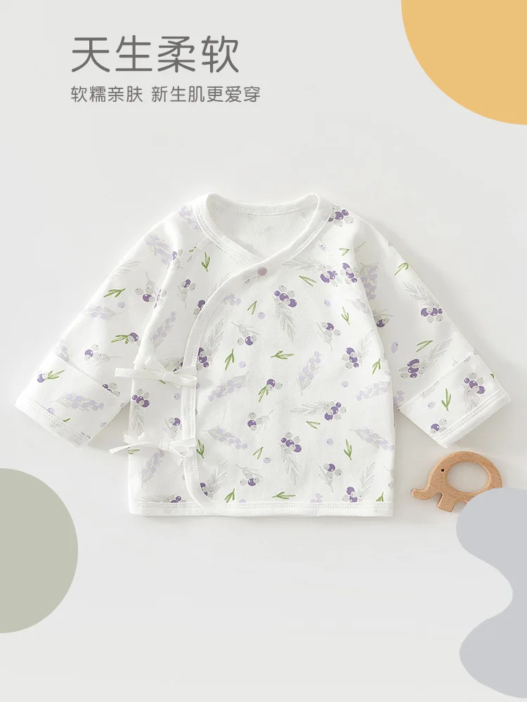 Newborn Baby Top 0-3M Delivery Room Baby Close Fitting Jacket, Soft Pure Cotton Clothing for Male and Female Babies