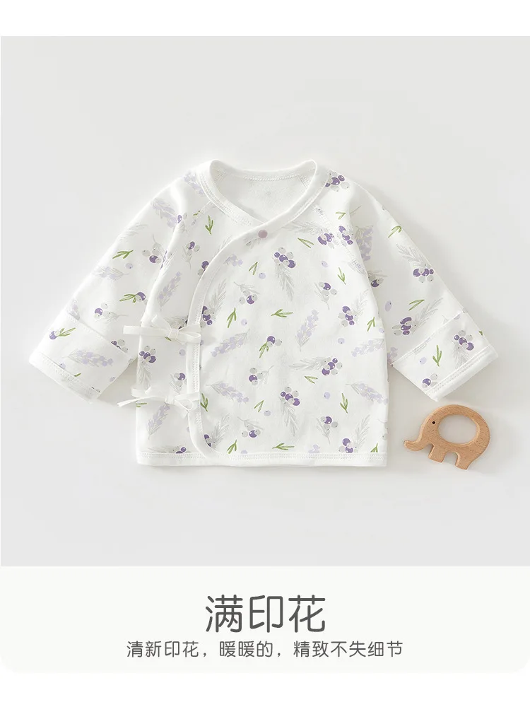 Newborn Baby Top 0-3M Delivery Room Baby Close Fitting Jacket, Soft Pure Cotton Clothing for Male and Female Babies