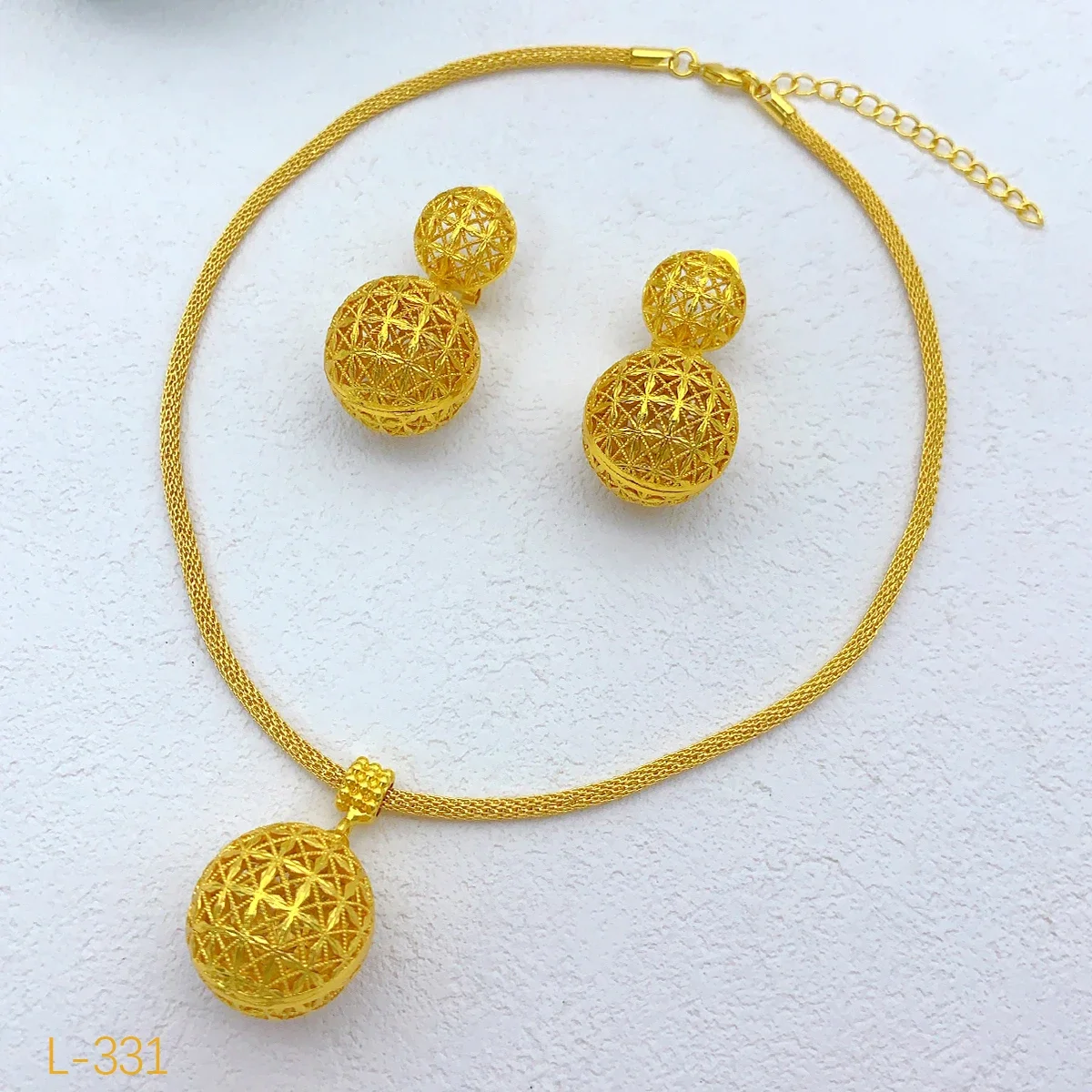 Dubai Ball 24k Gold Plated Jewelry Sets for Women Indian Bridal Costume Necklace Earrings Sets Nigerian Wedding Party Gifts