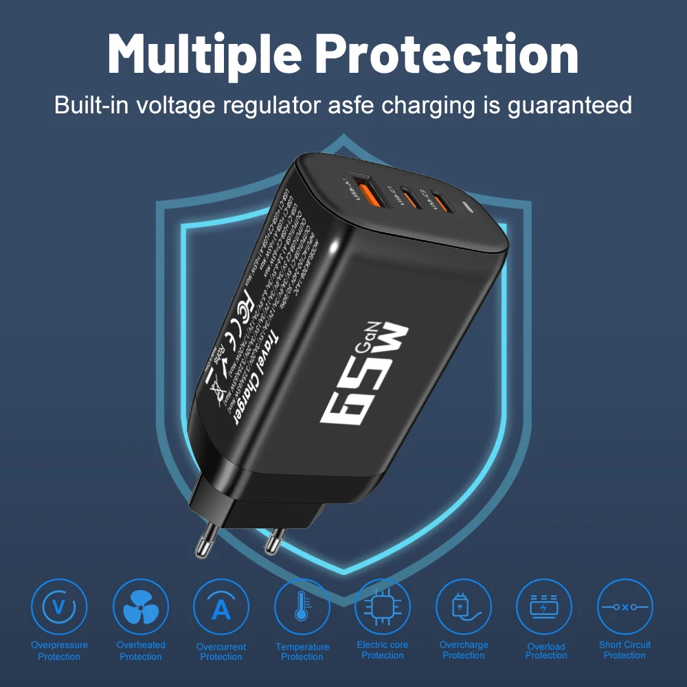 85W GaN USB Type C Charger QC3.0 Quick Charge PPS PD 65W 30W Fast Charging For iPhone 15 14 Pro MacBook Laptop Ipad Samsung