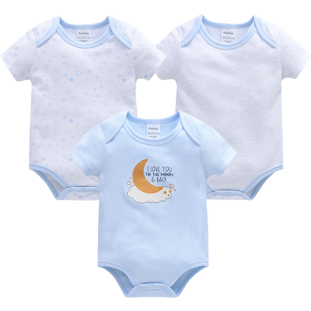 New Baby Boy Clothes Summer 100%Cotton Blue Grey Tie Print Three Piece Short Sleeve Bodysuit Pants Vetements Bebe For 0-12M