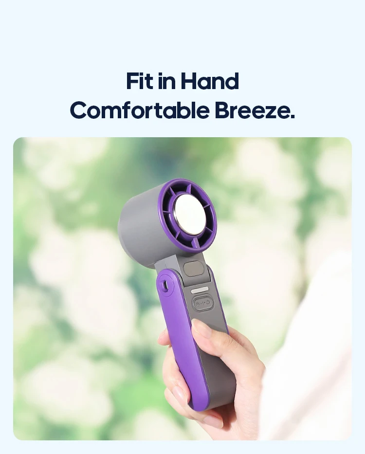 New Foldable Air Cooling Rechargeable Fan 3600mAh Portable Mini Handheld Fan 100-Speed Stepless Turbo Wind for Outdoor Travel