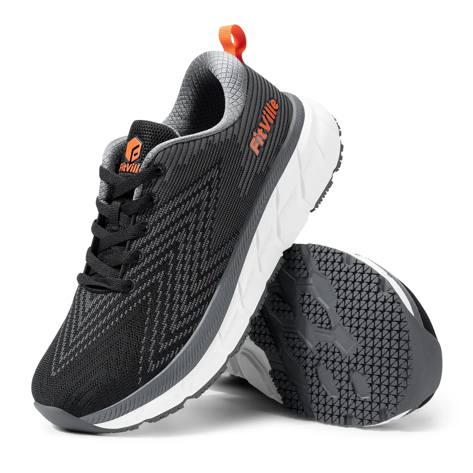 FitVille Men'S Shoes Wide Toe Box Cushioned Extra Wide Width Non Slip Running Shoe Comfortable Lightweight Sneakers For Fat Feet
