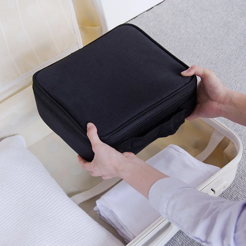 Makeup Bag Train Case Makeup Cosmetic Bag Organizer Portable Artist Storage Bag With Adjustable Dividers Makeup Brush Case