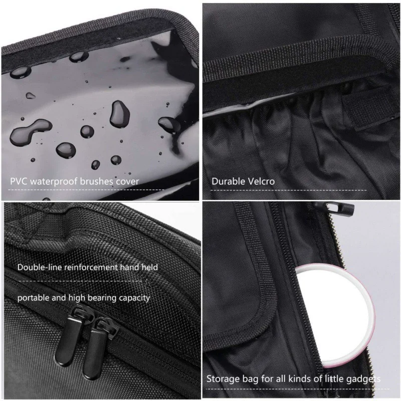 Makeup Bag Train Case Makeup Cosmetic Bag Organizer Portable Artist Storage Bag With Adjustable Dividers Makeup Brush Case