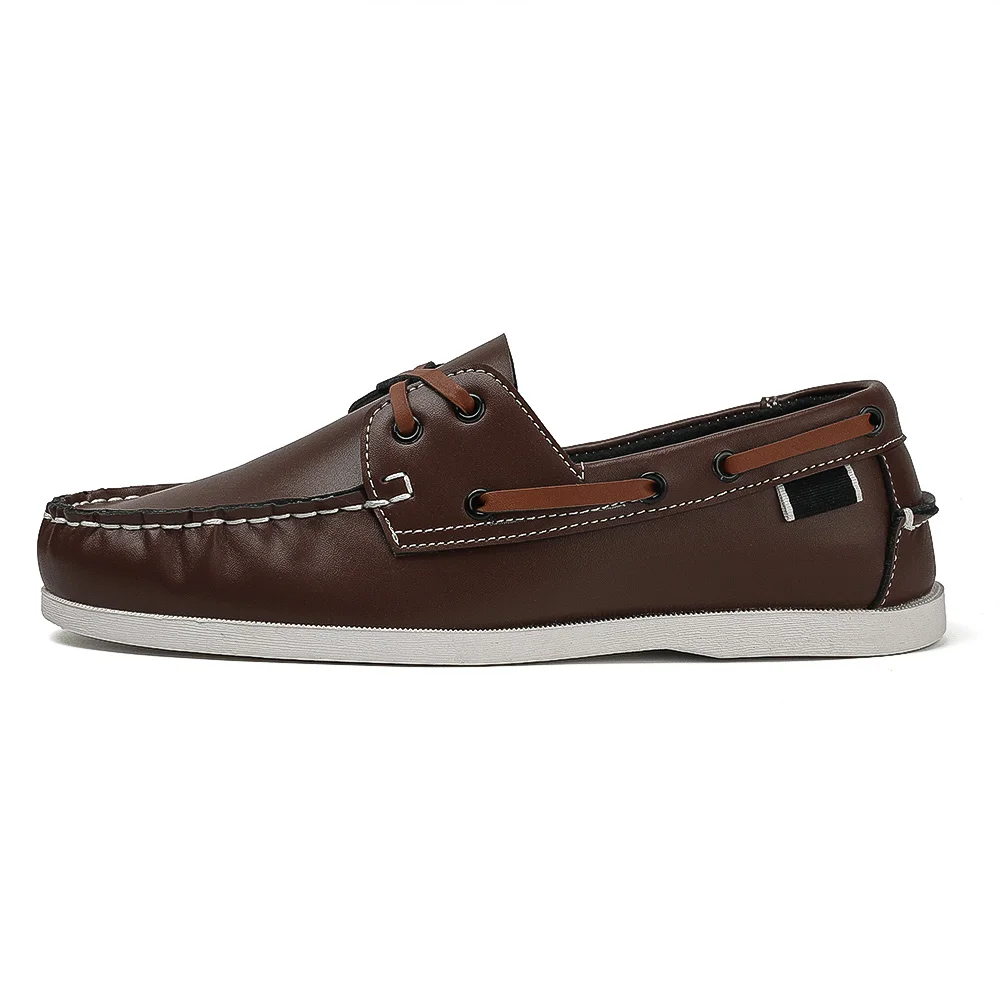 Men's Trendy Apron Toe Loafer Shoes, Slip On Comfy Non Slip For Outdoor Walking Traveling, Spring And Summer
