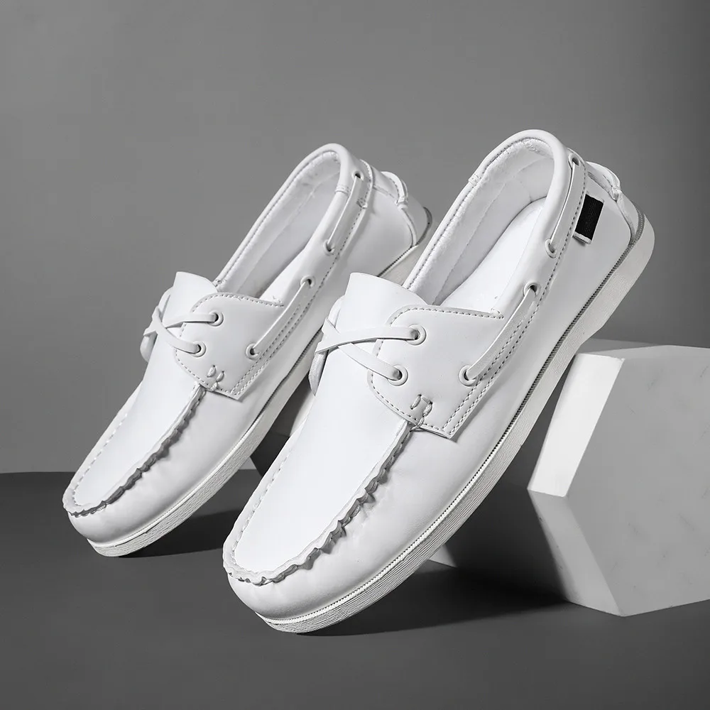Men's Trendy Apron Toe Loafer Shoes, Slip On Comfy Non Slip For Outdoor Walking Traveling, Spring And Summer