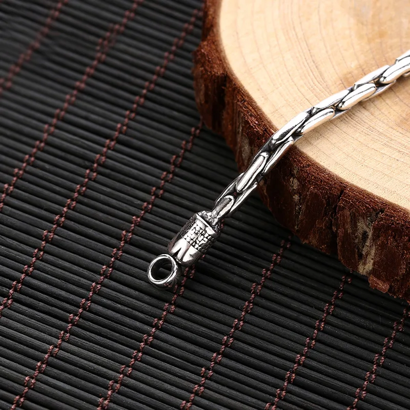 S925 Sterling Silver Creativity Bracelet Male Vajra Six-Character Mantra Bracelet Small Simple and Personalized Jewelry Gift