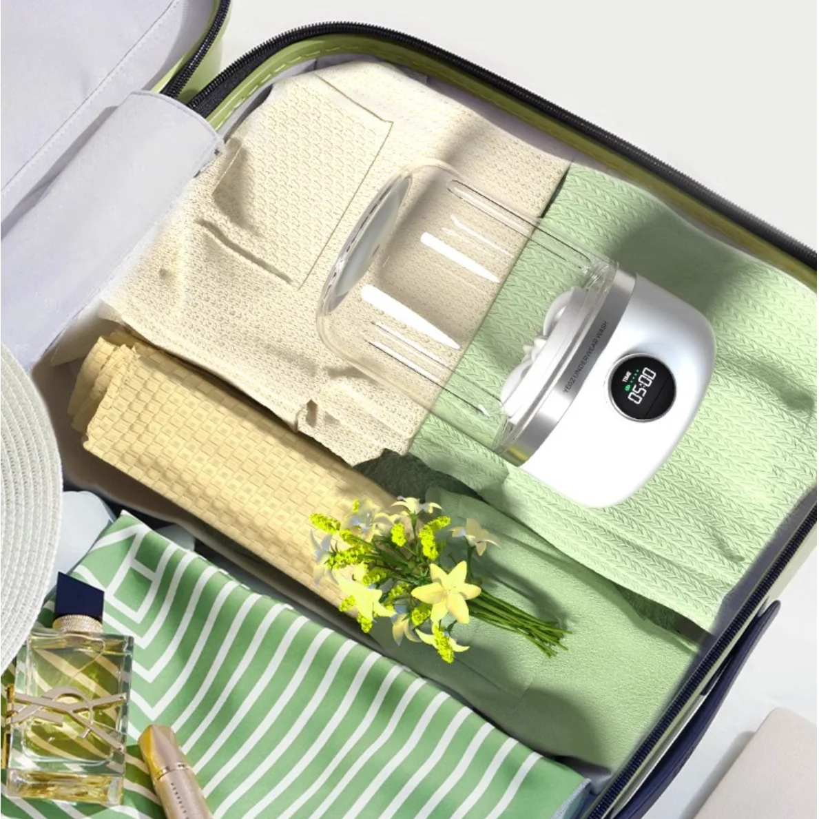 Wireless Washing Machine Portable Underwear Cleaner 1L mini Socks Washing Machine Dehydratable Laundry Bucket