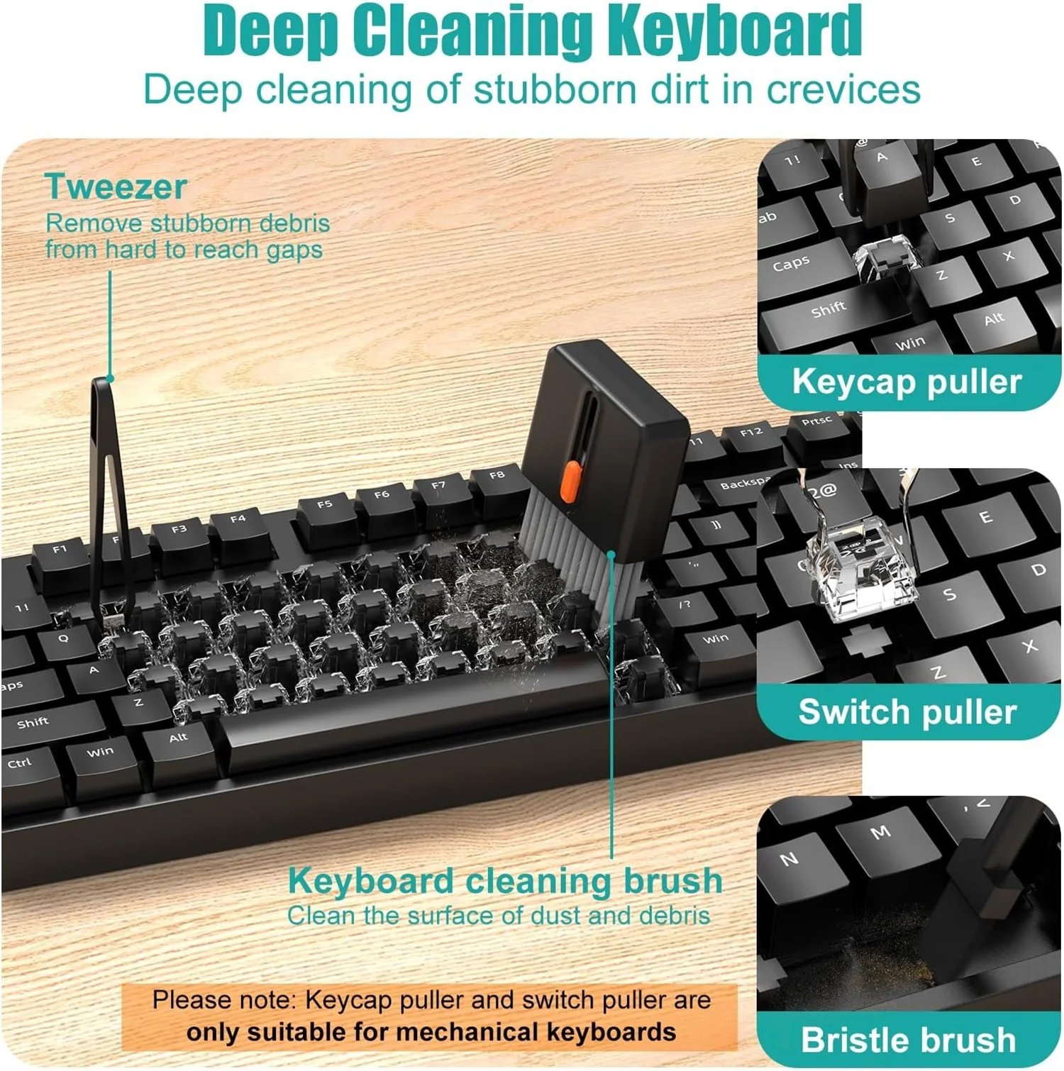 32-in-1 Multi-Functional Deep Cleaning Kit for iPhone Ports, AirPods, Keyboard, and Keycap Removal - Precision Tools