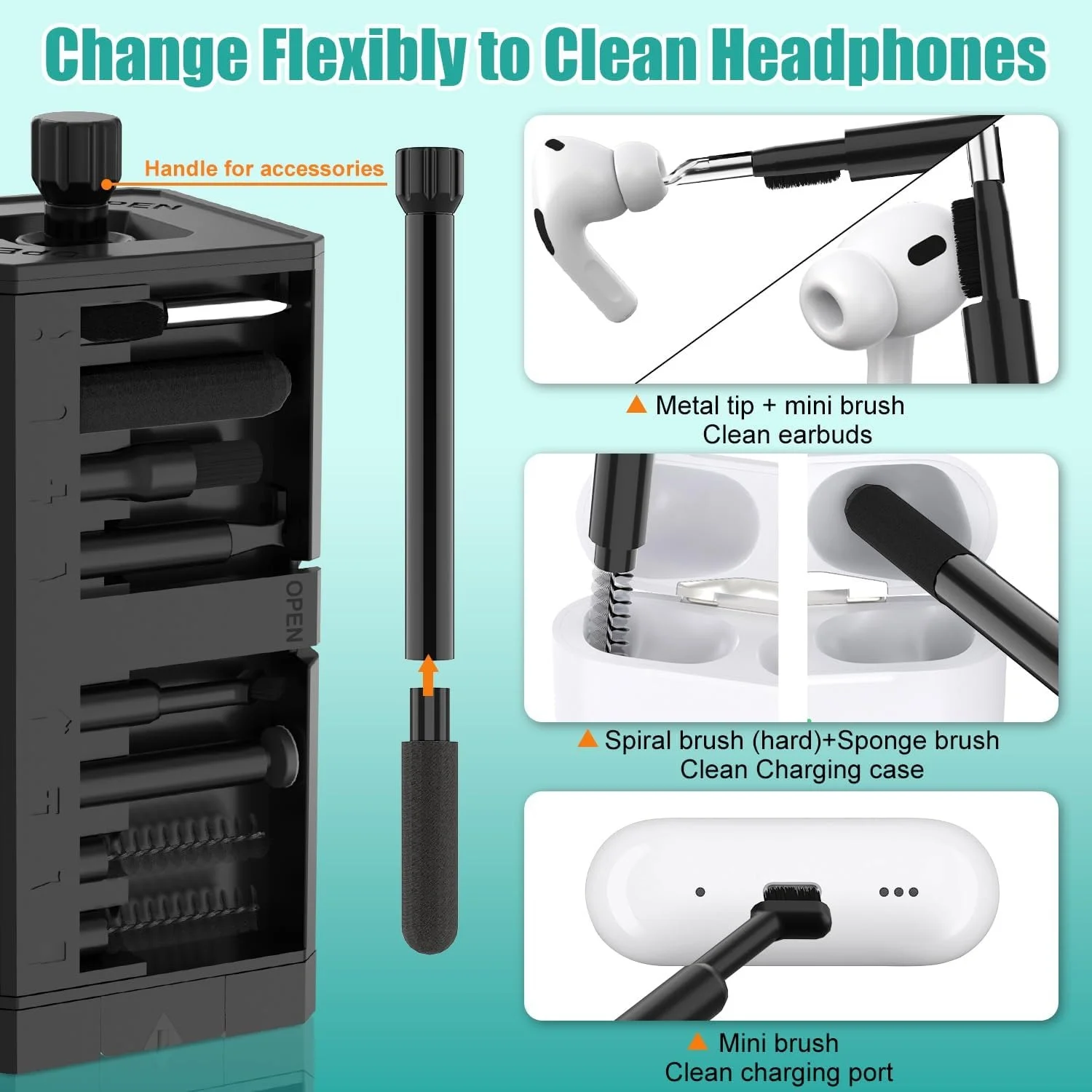 32-in-1 Multi-Functional Deep Cleaning Kit for iPhone Ports, AirPods, Keyboard, and Keycap Removal - Precision Tools