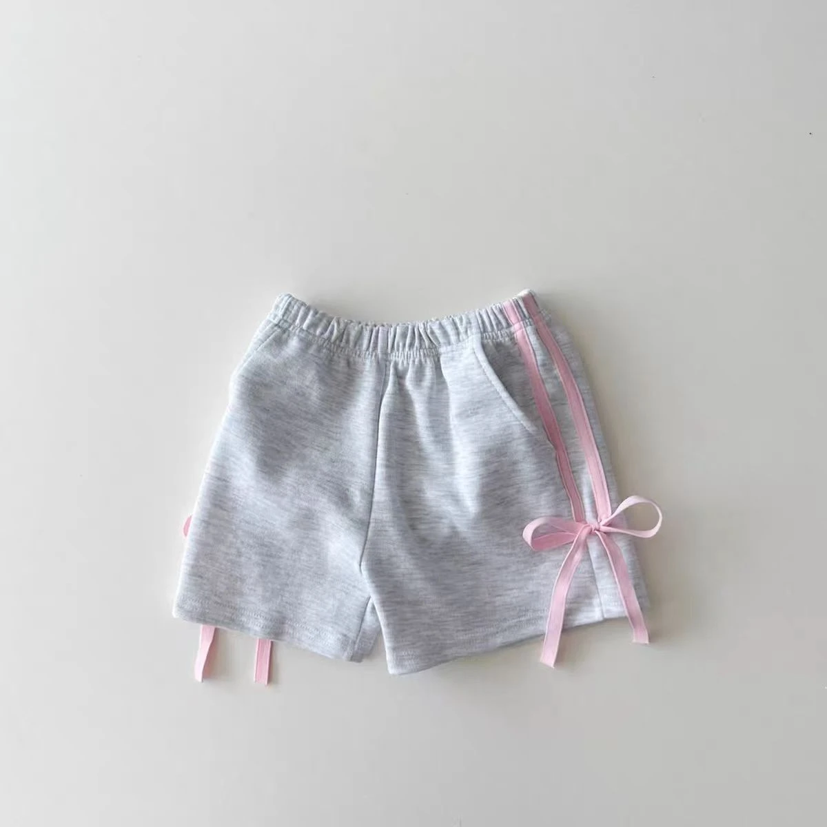 K2453 Summer Fashionable Thin Baby Girls' Loose Fit Casual Shorts with Butterfly Knot Waist Cute Trendy Unisex Kids' Clothing