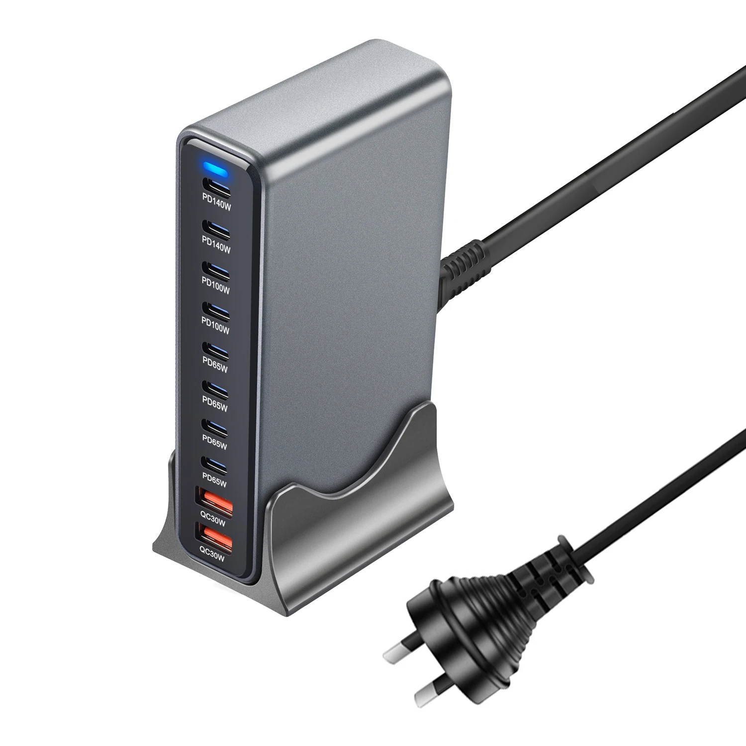 800W GaN Charger 10-Port USB C PD3.1 Fast Charging Station for iPhone 16/15 Samsung MacBook