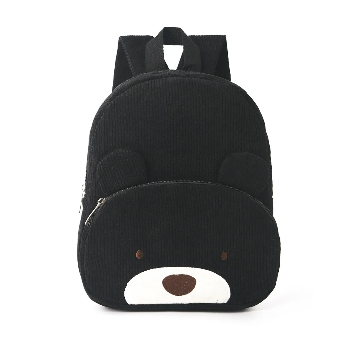 Cross-border explosion cute bear backpack corduroy primary school bag fashion casual backpack cartoon plush bag