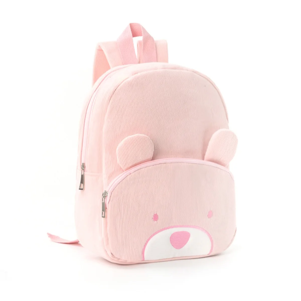 Cross-border explosion cute bear backpack corduroy primary school bag fashion casual backpack cartoon plush bag