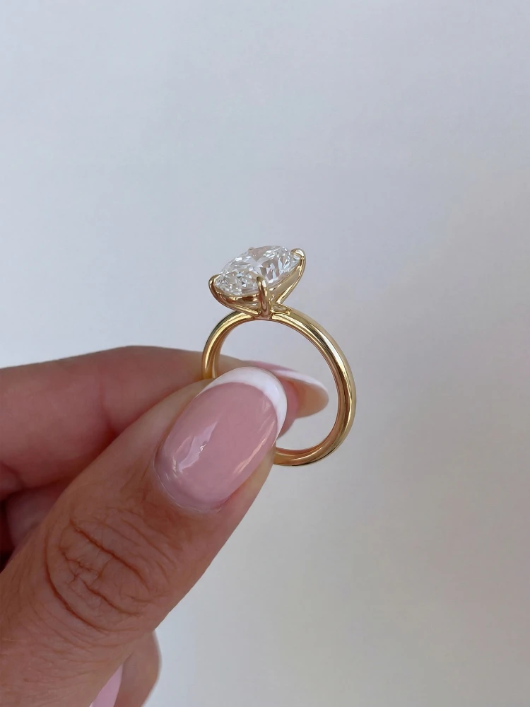 925 Sterling Silve Shiny Gorgeous 1-8CT Oval Zircon Ring For Women Engagement Wedding Luxury High Quality Fine Jewelry