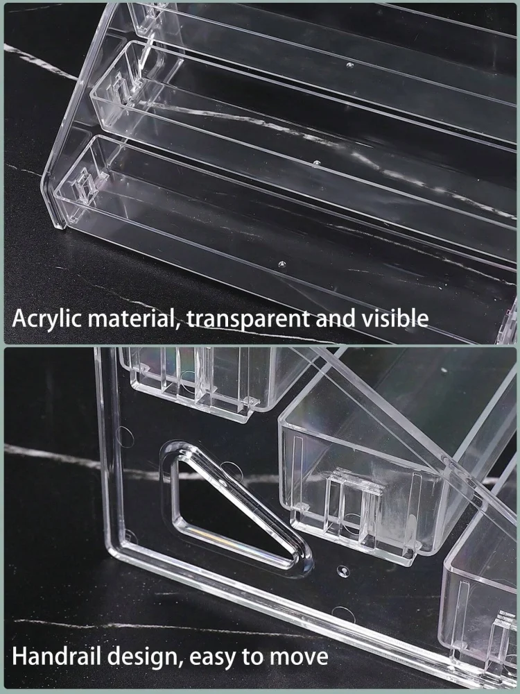 3 Layers Acrylic Nail Polish Display Rack Transparent Cosmetic Organizer Multi-layer Simple Mounting Rack Stand Holder