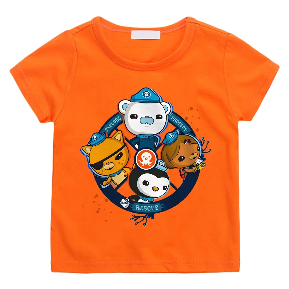 Summer Cartoon Print The Octonauts T-shirts Cartoon Boys/girls Manga 100%Cotton Short Sleeve BoysGirls High Quality T Shirt