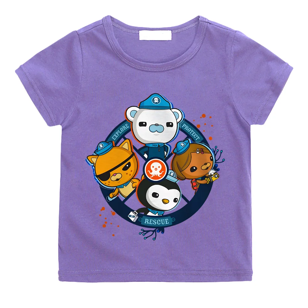 Summer Cartoon Print The Octonauts T-shirts Cartoon Boys/girls Manga 100%Cotton Short Sleeve BoysGirls High Quality T Shirt