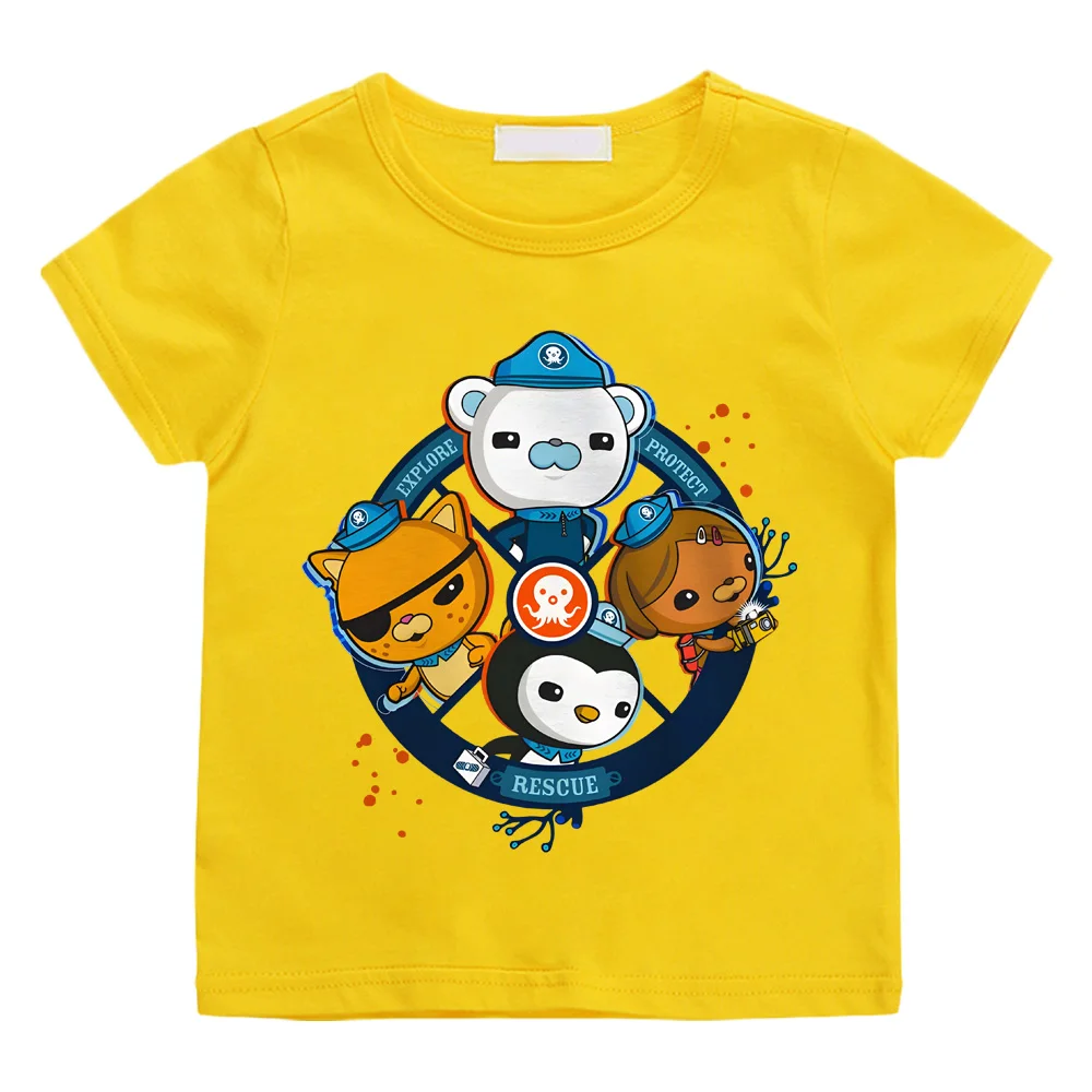 Summer Cartoon Print The Octonauts T-shirts Cartoon Boys/girls Manga 100%Cotton Short Sleeve BoysGirls High Quality T Shirt