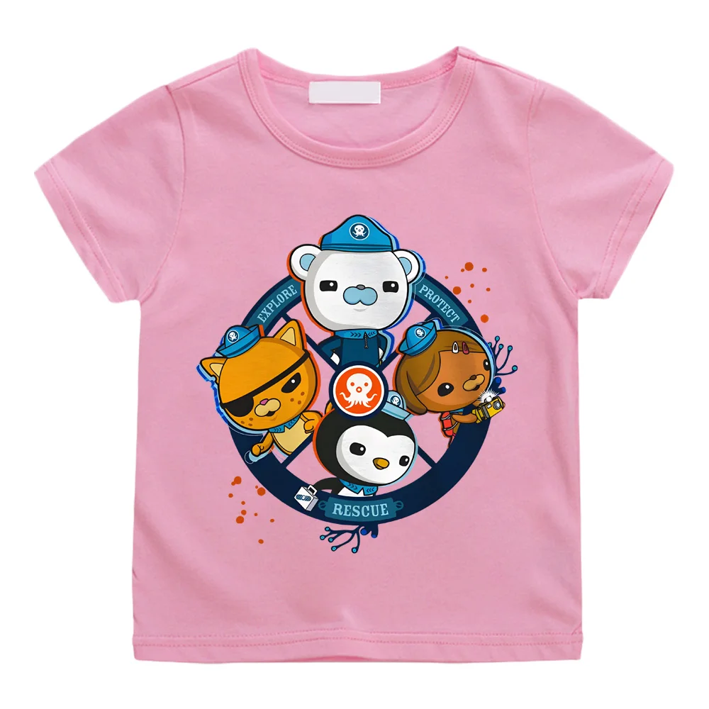 Summer Cartoon Print The Octonauts T-shirts Cartoon Boys/girls Manga 100%Cotton Short Sleeve BoysGirls High Quality T Shirt