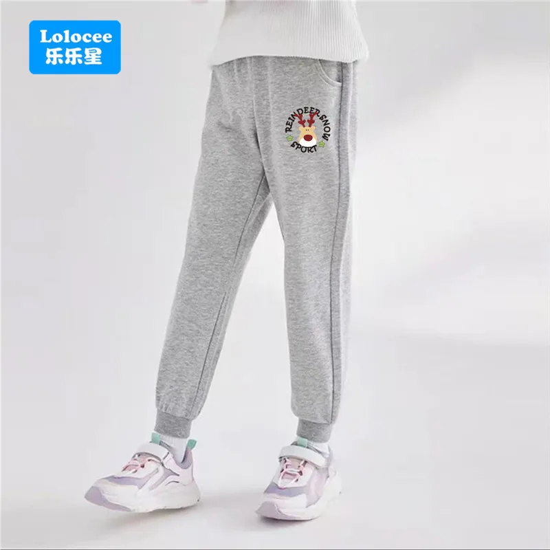 Girls' Fashion Sweatpants Cute Bowknot & Heart Print Kids' Casual Pants Elastic Waist Thin Trousers Children's Activewear HDJ1