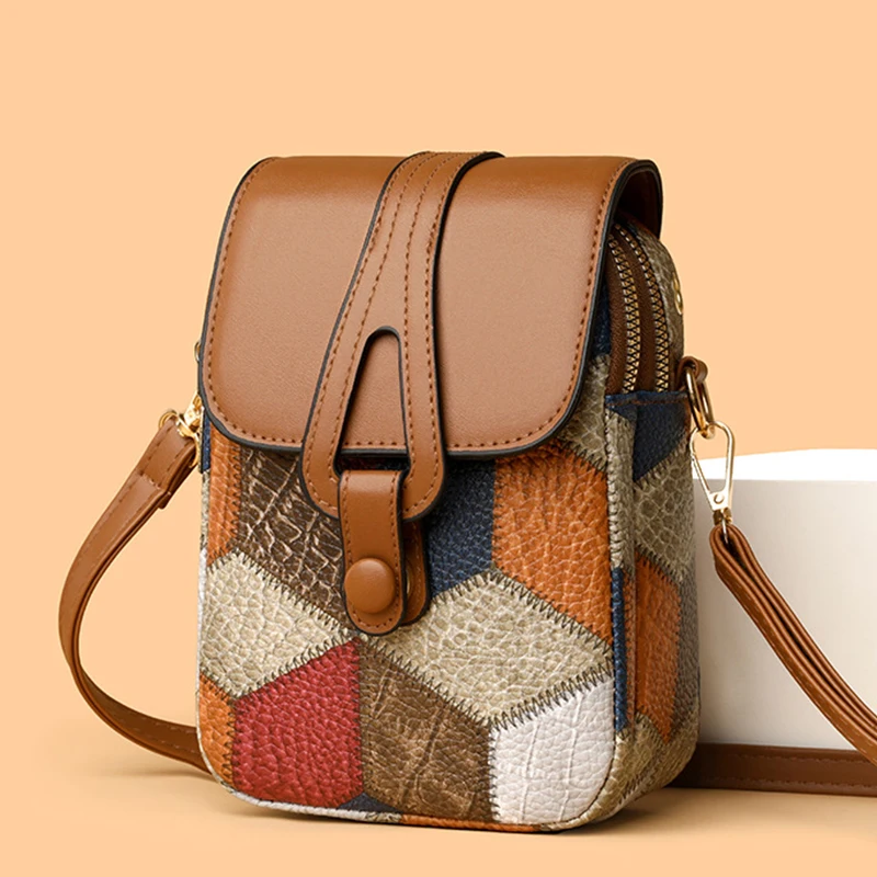 Mobile Phone Bag Crossbody Bag Women's Shoulder Bag Versatile Fashionable Exquisite Soft Leather Casual Small Bag