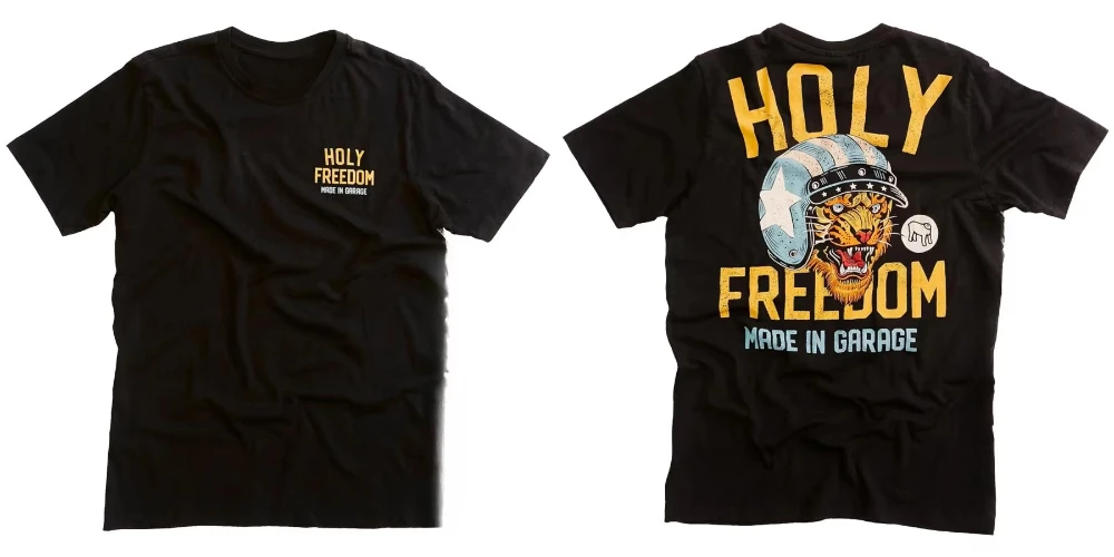 Free Tiger Summer Luxury Brand Cotton Men's and Women's T-shirt Motorcycle Short Sleeve