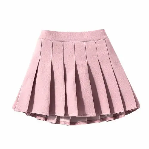 Preppy Girls' Pleated Skirt Set - White & Black Skort for School, Casual Summer Outfit for Kids 5-12 Years