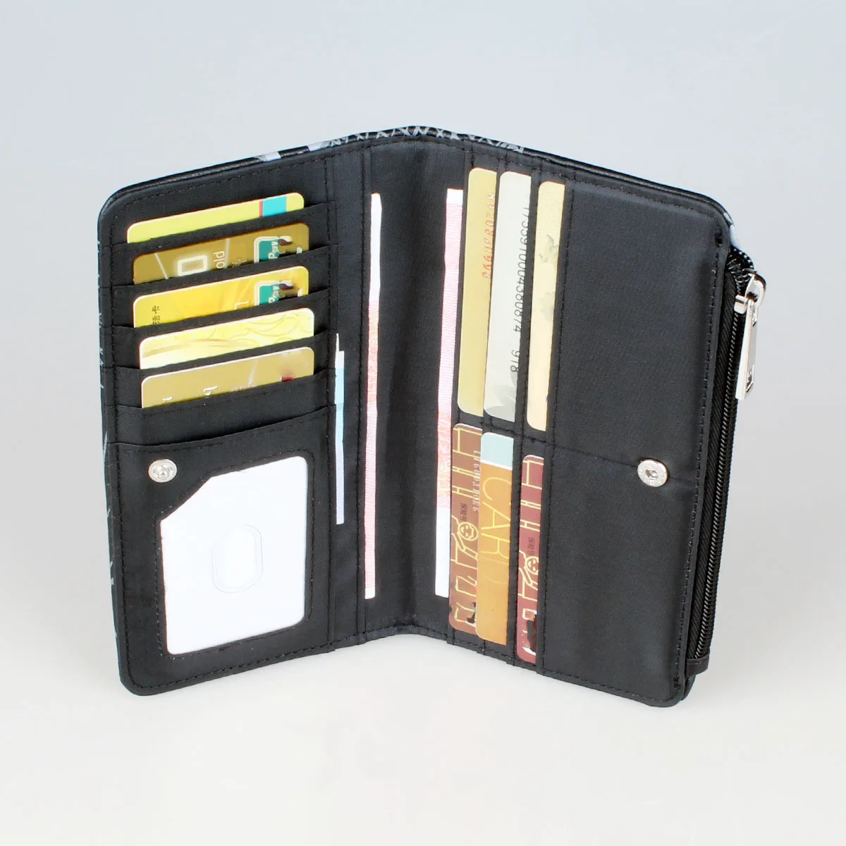 High-Quality Printed Bifold Wallet Fashionable Large Capacity Card Holder Coin Purse with ID Window