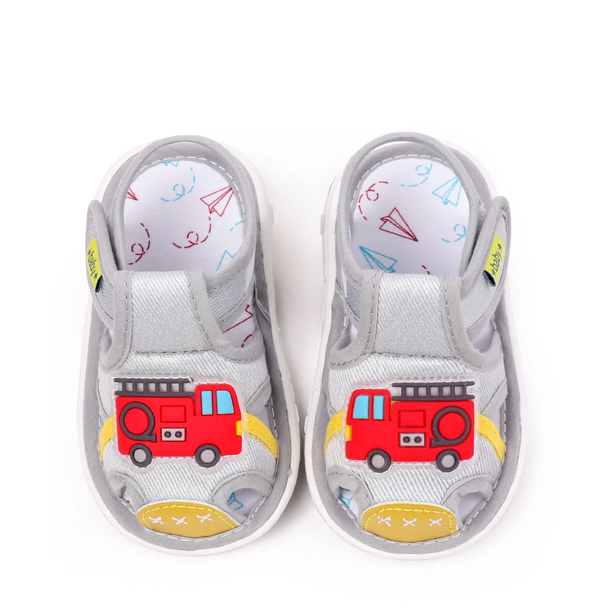 2025 Baby Squeaky Shoes Summer Sandal High Quality Funny Toddler Sound Pre-walking Sneaker Cute Car Patterns For Kid Unisex